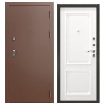 Входная дверь для квартиры  ALFA-00/66 (антик медь / шагрень белая)