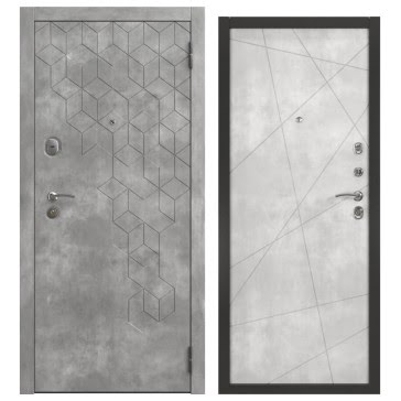Стальная дверь ALFA-126/127 (бетон темный / бетон светлый)