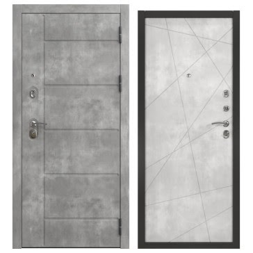 Утепленная входная дверь  ALFA-130/127 (бетон темный / бетон светлый)
