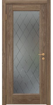 Межкомнатная дверь FK001 (шпон американский орех, стекло: сатинат ромб) — 6208