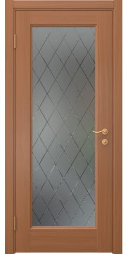 Межкомнатная дверь, FK001 (шпон анегри, со стеклом)