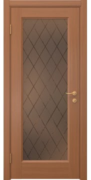 Межкомнатная дверь, FK001 (шпон анегри, стекло бронзовое)