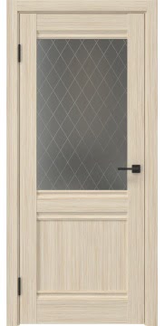 Межкомнатная дверь, FK003 (экошпон дуб беленый, со стеклом)