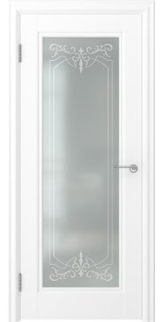 Межкомнатная дверь FK008 (экошпон белый / матовое стекло) — 0716