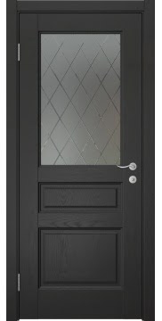Межкомнатная дверь FK016 (шпон ясень черный, стекло: сатинат ромб) — 6236