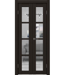Распашная двустворчатая дверь FK027 (экошпон «венге FL», стекло прозрачное, 40 см) — 15164