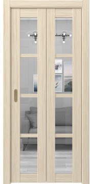 Складная дверь FK028 (экошпон «беленый дуб FL», стекло прозрачное) — 17012