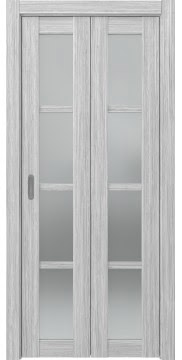 Складная дверь FK028 (экошпон «серый дуб FL», остекленная)