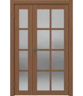 Полуторная дверь FK028 (экошпон орех, сатинат)