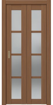 Складная дверь FK028 (экошпон «орех», остекленная)