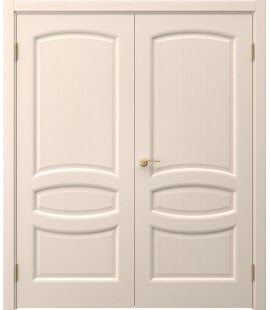 Распашная двустворчатая дверь FK030 (шпон беленый дуб, глухая) — 15135
