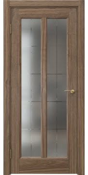Межкомнатная дверь FK032 (шпон американский орех, сатинат с гравировкой решетка) — 5979