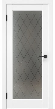 Межкомнатная дверь FK036 (эмалит белый, стекло: сатинат ромб) — 5995