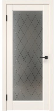 Межкомнатная дверь, FK036 (эмалит кремовый, со стеклом)