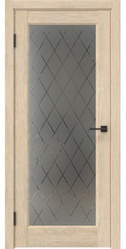 Межкомнатная дверь FK036 (экошпон «дуб шале крем», стекло: сатинат ромб) — 6160