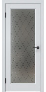 Межкомнатная дверь FK036 (эмалит серый, стекло: сатинат ромб) — 5997