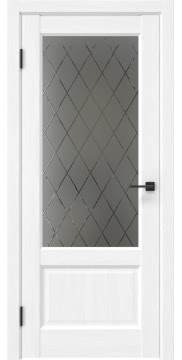 Межкомнатная дверь FK037 (soft touch «ясень белый», стекло: сатинат ромб) — 6177