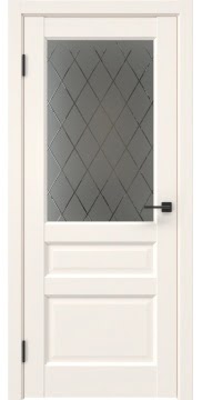 Межкомнатная дверь, FK038 (эмалит кремовый, со стеклом)
