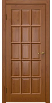 Межкомнатная дверь, FM001 (массив сосны, лак светлый, глухая)