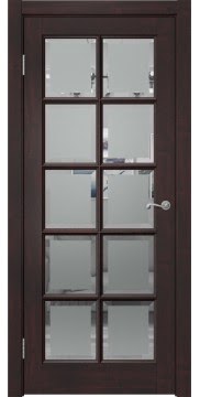 Крашенная дверь FM003 (массив сосны «венге», стекло с фацетом)