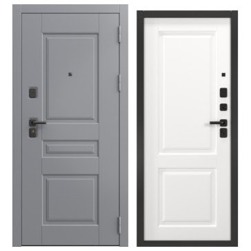 Входная дверь для квартиры  FORT-150/32 (графит муар / шагрень белая)