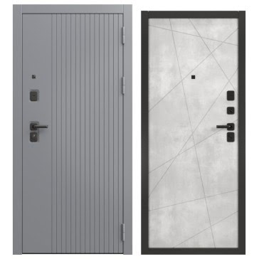 Входная дверь для квартиры  FORT-176/127 (графит муар / бетон светлый)