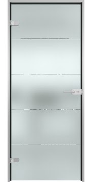 Межкомнатная стеклянная дверь GD001 (стекло матовое с гравировкой)