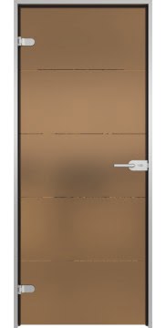Межкомнатная стеклянная дверь GD001 (стекло сатинат бронзовый с гравировкой)