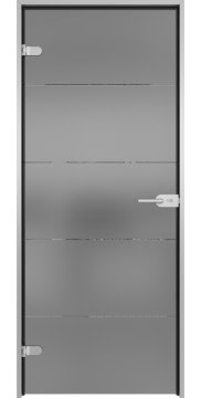Межкомнатная стеклянная дверь GD001 (стекло серое матовое с гравировкой)