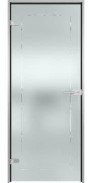 Межкомнатная стеклянная дверь GD002 (стекло матовое с гравировкой)
