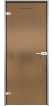 Межкомнатная стеклянная дверь GD002 (стекло сатинат бронзовый с гравировкой)