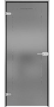 Межкомнатная стеклянная дверь GD002 (стекло серое матовое с гравировкой)