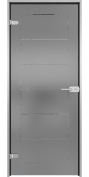 Межкомнатная стеклянная дверь GD003 (стекло серое матовое с гравировкой)
