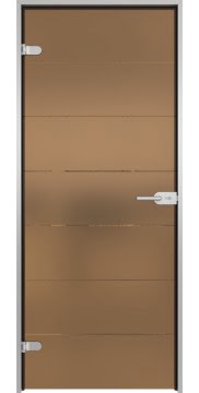 Межкомнатная стеклянная дверь GD005 (стекло сатинат бронзовый с гравировкой)