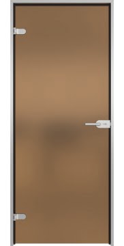 Межкомнатная стеклянная дверь GD007 (стекло сатинат бронзовый)