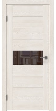 Межкомнатная дверь GM005 (экошпон «белый дуб» / лакобель коричневый) — 0462