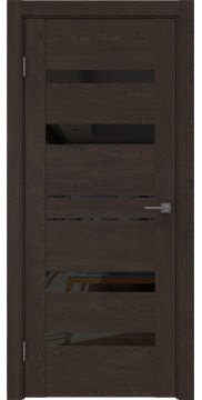 Межкомнатная дверь GM009 (экошпон «дуб шоколад» / лакобель черный) — 0615