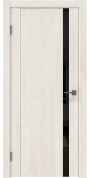 Дверь матовая, GM010 (экошпон белый дуб, лакобель черный)