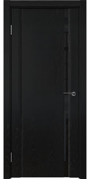 Межкомнатная дверь GM015 (шпон ясень черный, триплекс черный) — 5826