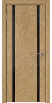 Межкомнатная дверь GM016 (натуральный шпон дуба, триплекс черный) — 5569