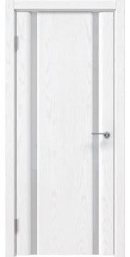 Межкомнатная дверь, GM016 (шпон белый ясень, триплекс белый)