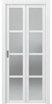 Дверь складная ПВХ, PM001 (экошпон «белый FL», остекленная)