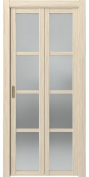 Складная дверь PM001 (экошпон «беленый дуб FL», матовое стекло) — 17023