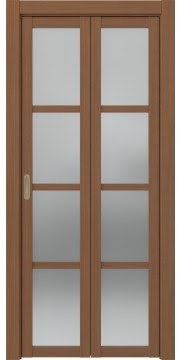 Складная дверь PM001 (экошпон «орех FL», остекленная)