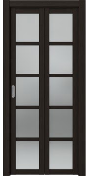 Складная дверь межкомнатная PM002 (экошпон «венге FL», остекленная)
