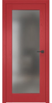 Межкомнатная дверь, RL001 (шпон ясень RAL 3001, стекло матовое)