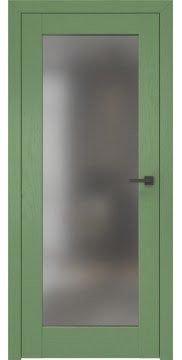 Межкомнатная дверь, RL001 (шпон ясень RAL 6011, стекло матовое)