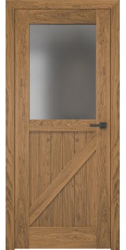 Дверь межкомнатная, RL002 (шпон дуб античный с патиной, остекленная)