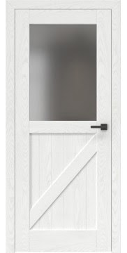 Межкомнатная дверь, RL002 (шпон ясень белый, остекленная)
