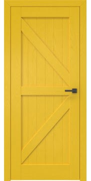 Крашеная дверь в стиле Лофт, RL002 (эмаль желтая (RAL 1032) по шпону ясеня)